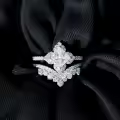 TOUPOP 10k 14k 18k Gold Moissanite Wedding Ring Set-0-3