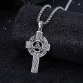 wholesale 925 Sterling Silver Celtic Knot Trinity Circle Cross Pendant Necklace  Norse Viking Jewelry for Men Women-0-3