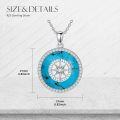 wholesale 925 Sterling Silver Malachite Round Compass Pendant Necklace for Women's Graduation Gifts-0-15