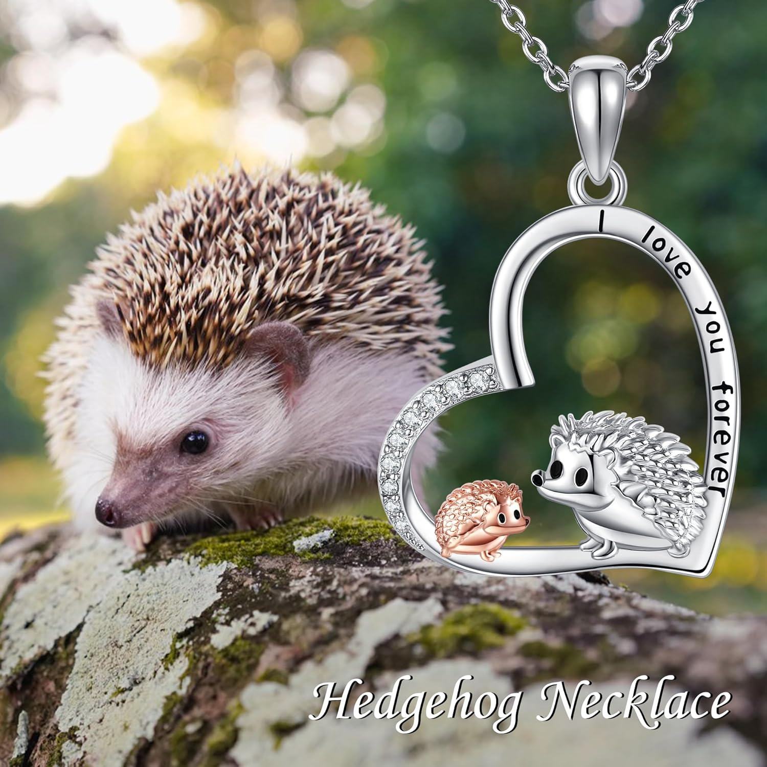 Sterling Silver Stone Animal Necklace for Women Heart Pendant Gift-0-3