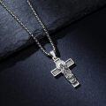 wholesale 925 Sterling Silver Virgin Mary Cross Pendant Necklace  Religious Protection Amulet Jewelry for Men-0-3