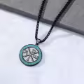 wholesale 925 Sterling Silver Blue Stone Masonic Chi Rho Pendant Necklace for Men Women Gifts-0-5