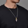 wholesale 925 Sterling Silver Gold Plated Norse Runes Arrowhead Pendant Necklace for Men-0-1