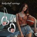 wholesale 925 Sterling Silver Heart-Shaped Basketball Dangle Earrings for Women-0-5