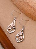 wholesale 925 Sterling Silver Pink Lily of the Valley Drop Earrings-0-7