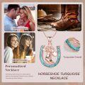 wholesale Sterling Silver Stone Western Cowboy Horseshoe Necklace Cowgirl Gift-0-11