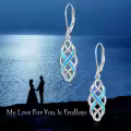 wholesale 925 Sterling Silver Black and White Opal Celtic Knot Drop Earrings Wholesale with Leverbacks for Women-0-8