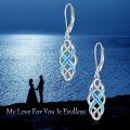 wholesale 925 Sterling Silver Blue Cubic Zirconia Infinity Knot Leverback Drop Earrings For Women-0-8