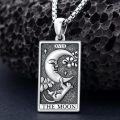 wholesale 925 Sterling Silver The Moon Tarot Pendant Necklace  for Women Men Gifts Jewelry-0-4
