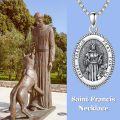 wholesale Sterling Silver Saint Medal Oval Necklace for Men Women Religious Jewelry-0-92
