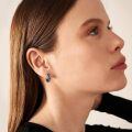 wholesale Black Ceramic & Crystal 925 Sterling Silver Hoop Earrings 15mm - Hypoallergenic  for Women and Men-0-4