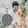 wholesale 925 Sterling Silver Celtic Knot Tree of Life Pendant Necklace with Blackened Finish and Antler Design-0-5