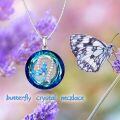 TOUPOP Sterling Silver Blue Crystal Butterfly Necklace Pendant Gift for Women-0-5