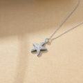 wholesale 925 Sterling Silver Starfish CZ Charm Pendant Necklace for Women Girls -0-3