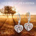 wholesale 925 Sterling Silver Heart-Shaped Filigree Leverback Earrings with Rose Gold Hearts and Swarovski Crystals-0-5