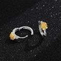 wholesale 925 Sterling Silver Sunflower Huggie Hoop Earrings for Women Girls Minimalist Floral Ear Cuff Lightweight Non-Hypoallergenic Gift Idea (Gold Plated)-0-1