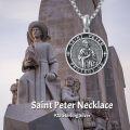 wholesale 925 Sterling Silver Saint Peter Protect Us Pendant Necklace  Religious Jewelry for Men-0-4