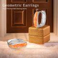 wholesale 925 Sterling Silver Orange Fire Opal Huggie Hoop Earrings for Women-0-5