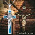 wholesale Sterling Silver Crucifix St Benedict Medals Pendant Necklace for Women Men-0-4