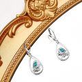 wholesale 925 Sterling Silver Teardrop Turquoise Bird Drop Earrings for Women Gifts-0-2