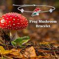 wholesale 925 Sterling Silver & Green Jasper Frog Mushroom Charm Bracelet - Adjustable Lucky Gift for Women-0-5