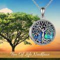wholesale 925 Sterling Silver Abalone Shell Tree of Life Locket Necklace - Vintage Elegant Gift for Women Men-0-4