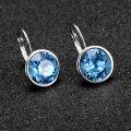 wholesale Sterling Silver Austrian Crystal Bella Leverback Earrings Hypoallergenic Fine Jewelry Gifts-0-12