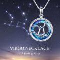 wholesale 925 Sterling Silver Blue Crystal Leo Constellation Pendant Necklaces for Women Astrology Gifts-0-3