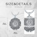 wholesale 925 Sterling Silver  Viking Vegvisir Compass Pendant Necklace for Men with 22 + Extender Chain-0-1