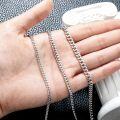 wholesale 925 Sterling Silver Platinum Plated Curb Cuban Link Chain Necklace For Men Women-0-3