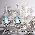 wholesale Sterling Silver Filigree Moonstone Teardrop Earrings for Women, Hypoallergenic Leverback Dangle Jewelry Gift-0-4