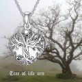 TOUPOP Sterling Silver Tree Of Life Urn Necklace w/Ashes Funnel-0-2