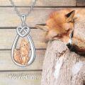 wholesale 925 Sterling Silver 3D Rose Gold Plated Fox Pendant Necklace for Men & Women-0-4