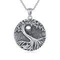 wholesale 925 Sterling Silver Yin Yang Tree Of Life Pendant Necklace With Chain-0-0