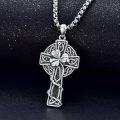 wholesale 925 Sterling Silver &  Irish Cross with Celtic Knots and Shamrock Pendant on 24 Chain-0-4