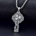 wholesale 925 Sterling Silver &  Irish Cross with Celtic Knots and Shamrock Pendant on 24 Chain-0-4