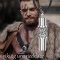 wholesale 925 Sterling Silver Norse Vegvisir Compass Urn Pendant with Funnel and Fill Tool - Viking Memorial Keepsake Jewelry for Ashes (Black Cord) -0-4
