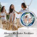 wholesale TOUPOP Sister Gifts From Sister 925 Sterling Silver Sisters Necklace With Crystal, Always My Sister Forever My Friend Sister Birthday Gift Jewelry For Sister Women Birthday -0-1