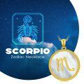 wholesale 925 Silver Scorpio Zodiac Pendant Necklace Gold Plated White Mother Of Pearl Lab Moissanite-0-4