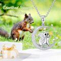 wholesale 925 Sterling Silver Squirrel Moon Acorn Charm Pendant Necklace for Women Wife Gifts-0-1