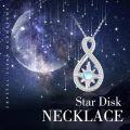 wholesale 925 Sterling Silver Moonstone Star Pendant Necklace for Women Girls-0-5