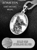 wholesale 925 Sterling Silver St Michael Pendant Necklace for Men - Guardian Angel Charm  Set-0-3
