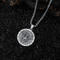 wholesale 925 Sterling Silver Saint Michael Protect Us Medal Pendant Necklace-0-3