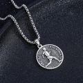 wholesale Silver Plated Copper Protect This Athlete Runner Medal Pendant Necklace-0-2