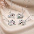 wholesale TOUPOP Customized Heart Necklace Sterling Silver Personalized 1-4 Names Birthstones Pendant Jewelry For Her Women Birthday Christmas Gifts -0-6