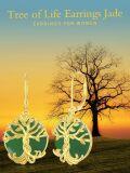 wholesale Gold-Plated 925 Sterling Silver Tree of Life Green Jade Drop Earrings for Women-0-2