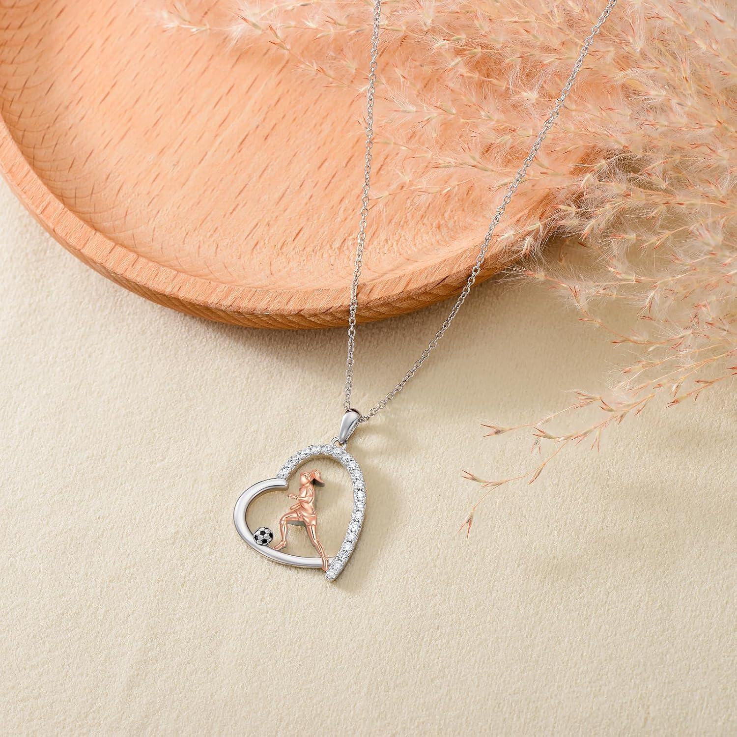 Sterling Silver Pendant Necklace for Women Girls Sports Lovers Gift -0-5