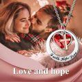 wholesale Sterling Silver Gold Faith Hope Love Cross Pendant Necklace w Austrian Crystal-0-17