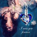 wholesale 925 Sterling Silver Blue Austrian Crystal Heart Cremation Jewelry with Funnel and Pin Set-0-5