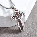 wholesale Cross Necklace For Men 925 Sterling Silver Cross Antler Fish Hook Necklace Pendant Deer Jewelry Birthday Christmas Hunting Religious Christian Gifts -0-2